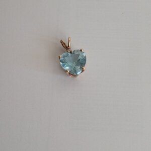 10K gold Blue Topaz pendant